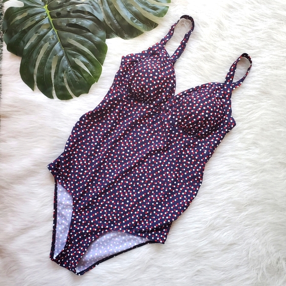 JoJo Maman Bebe Other - Jojo Maman Bebe MATERNITY Swimsuit Navy Red Dot